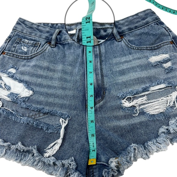 Pacsun High Rise Festival Distressed Cut Off Jean Shorts size 28 (Small, size 6) - Picture 6 of 13